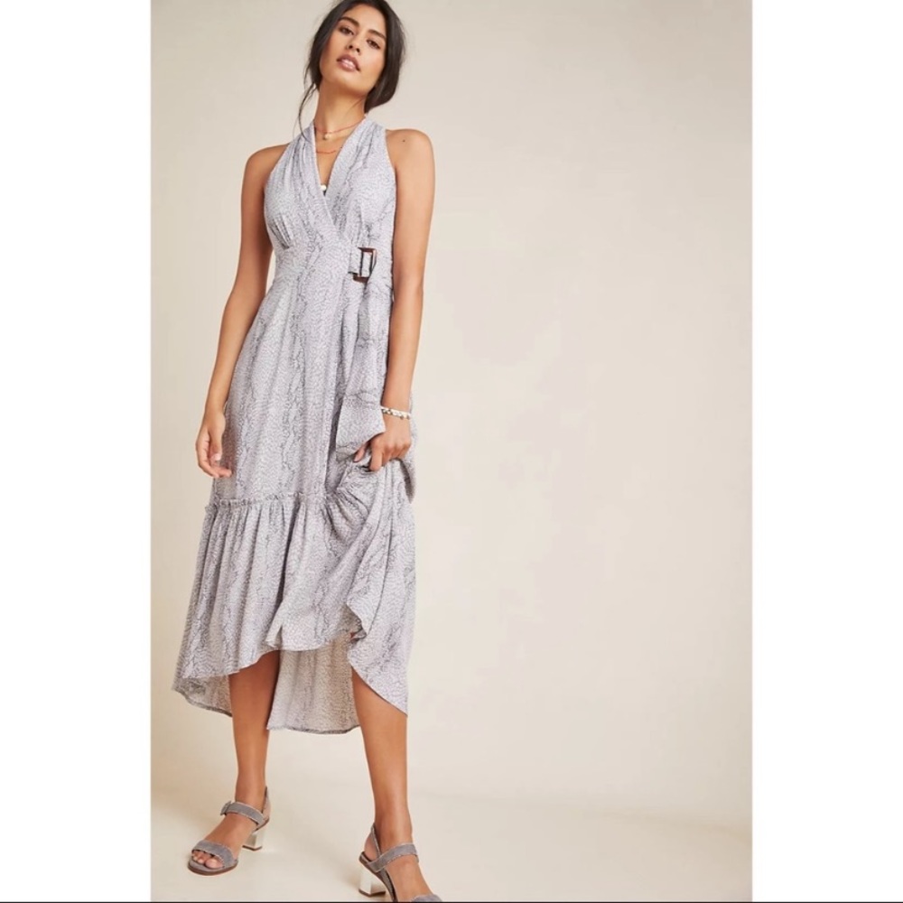 Anthropologie Marta Maxi Snake Print Dress